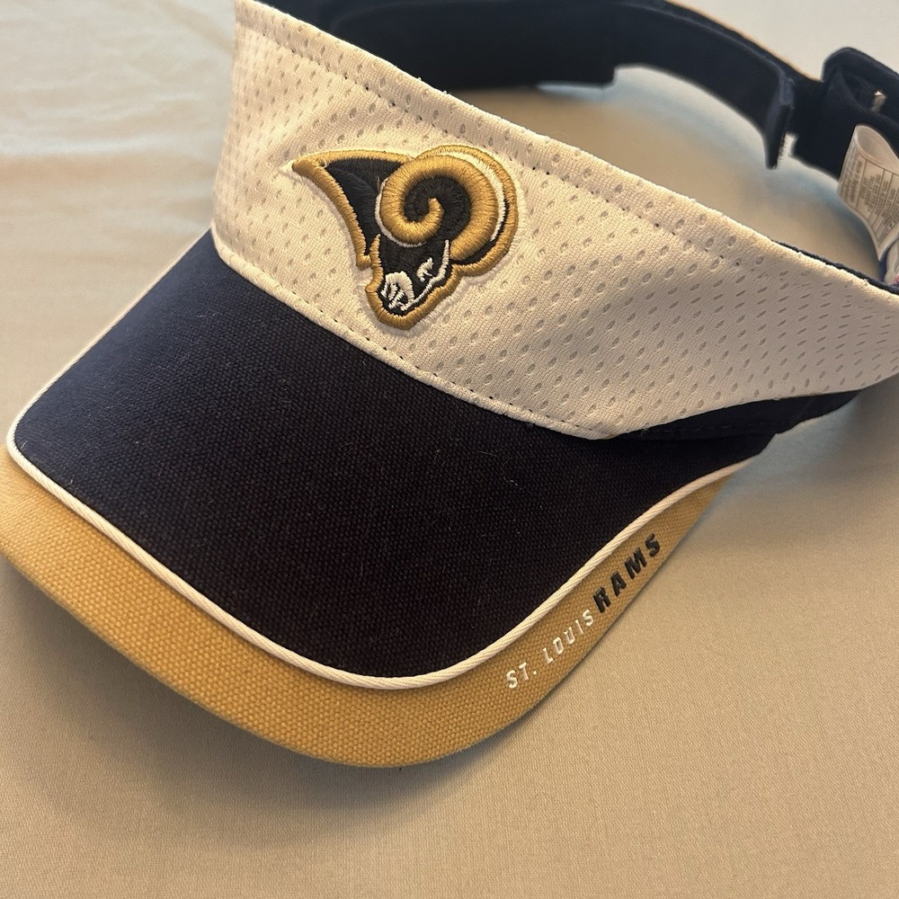 St Louis Rams Reebok Visor - Blue/Tan/White Hook and Loop Closure